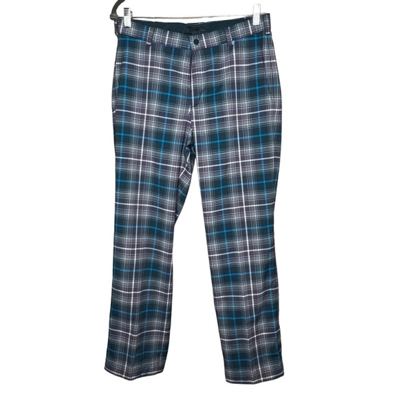 Nike Golf Tour Performance Plaid Pants Mens Size 32 x 32 Blue Purple Stretch - Picture 1 of 12